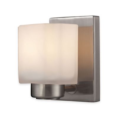 Buy ELK Lighting New Haven 1-Light Wall-Mount Vanity Fixture in Brushed Nickel with Frosted ...